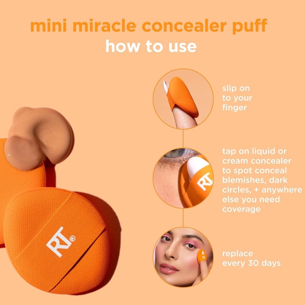 Concealer Sponges, Mini Miracle Puff Trio — Real Techniques - Picture 14 of 16